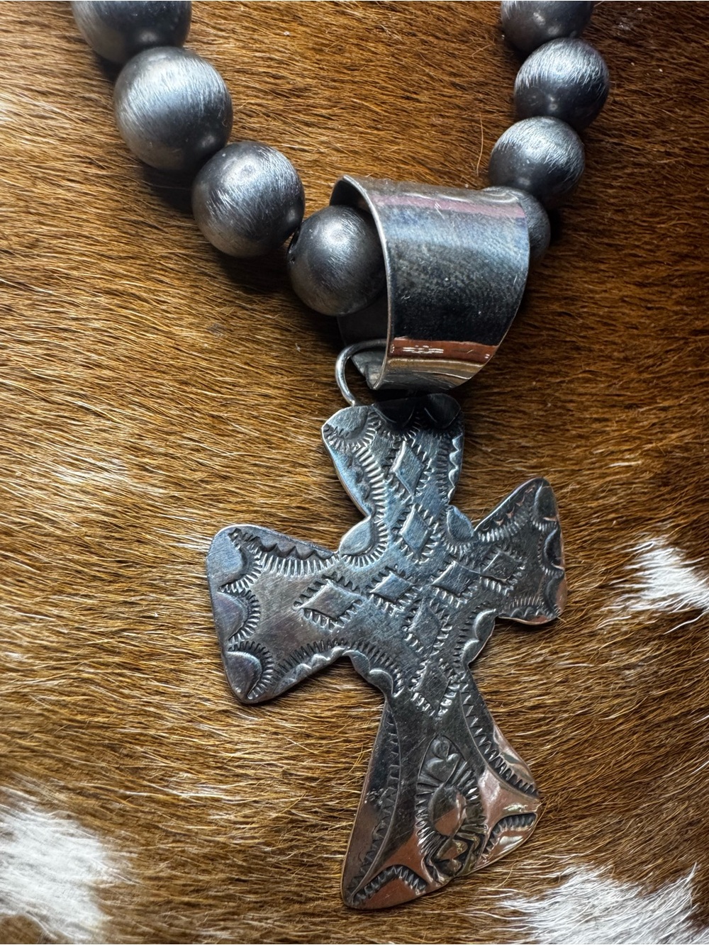 Native Sterling Cross Pendant